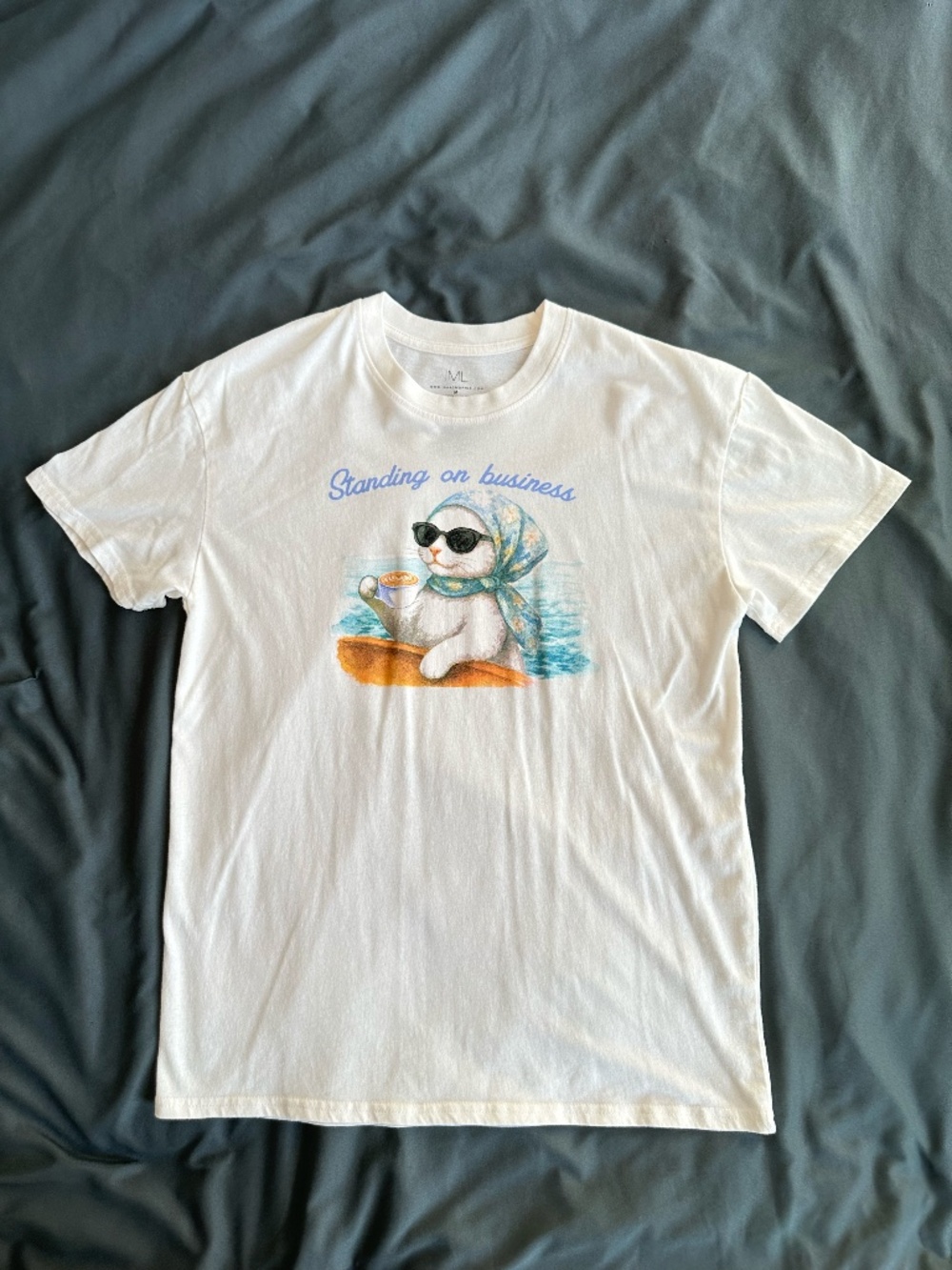 IML Standing On Business Cat Graphic Tee, women's M